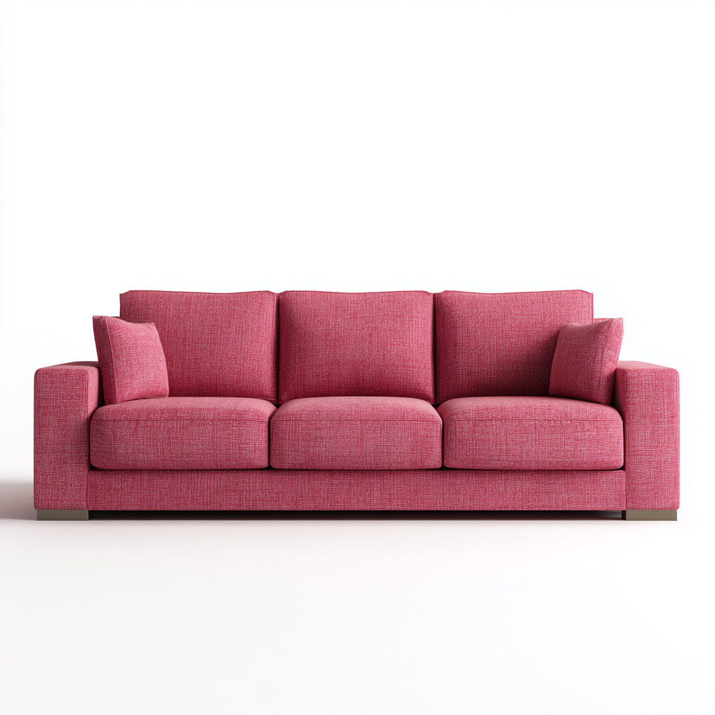 Canapé droit 3 places tissu 225x96x88 cm - rose - adapté au salon - design contemporain-Taraacorner