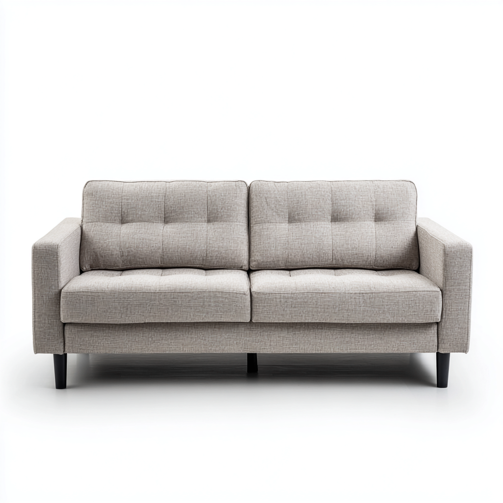 Canapé droit 2 places tissu 190x92x86 cm - gris - adapté au salon - design contemporain-Taraacorner