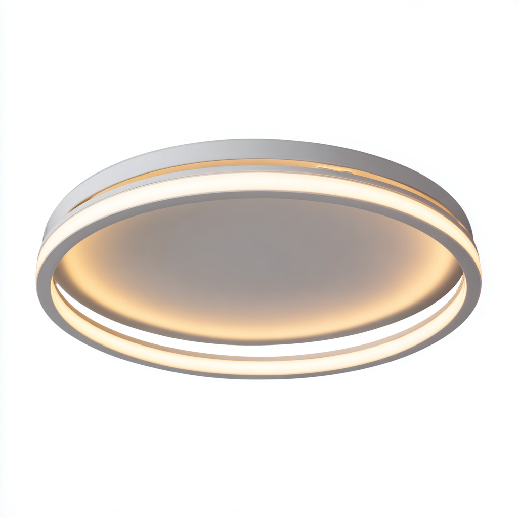 Plafonnier LED circulaire aluminium 40x40x7 cm Blanc Design moderne-Taraacorner