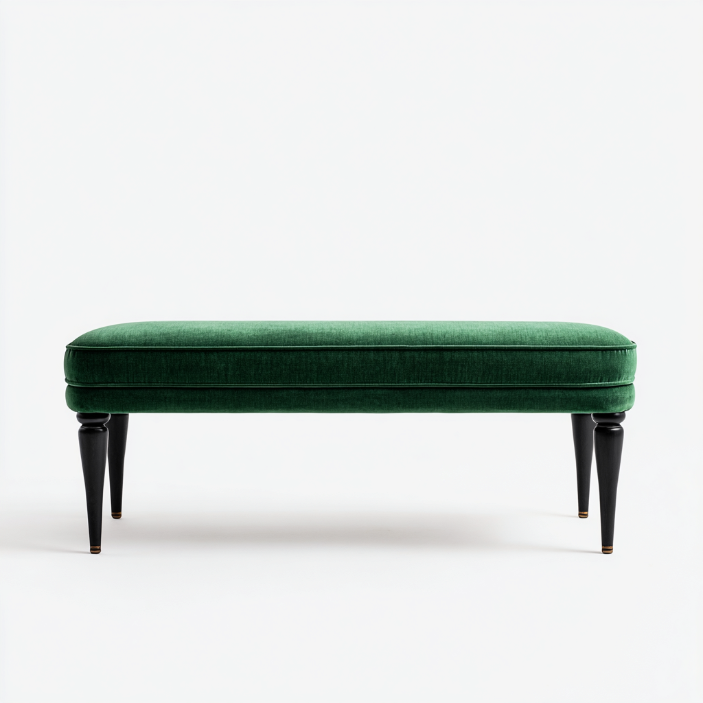 Banc de lit tissu velours bois 120x40x45 cm - Vert foncé - Design élégant moderne-Taraacorner