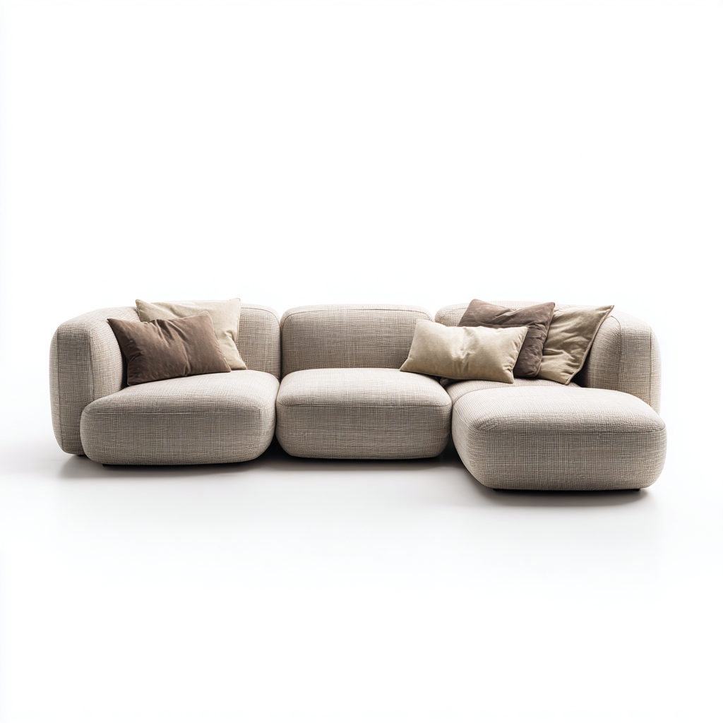 Canapé de jardin tissu 280x100x70 cm - Beige clair - Design extérieur modulable-Taraacorner