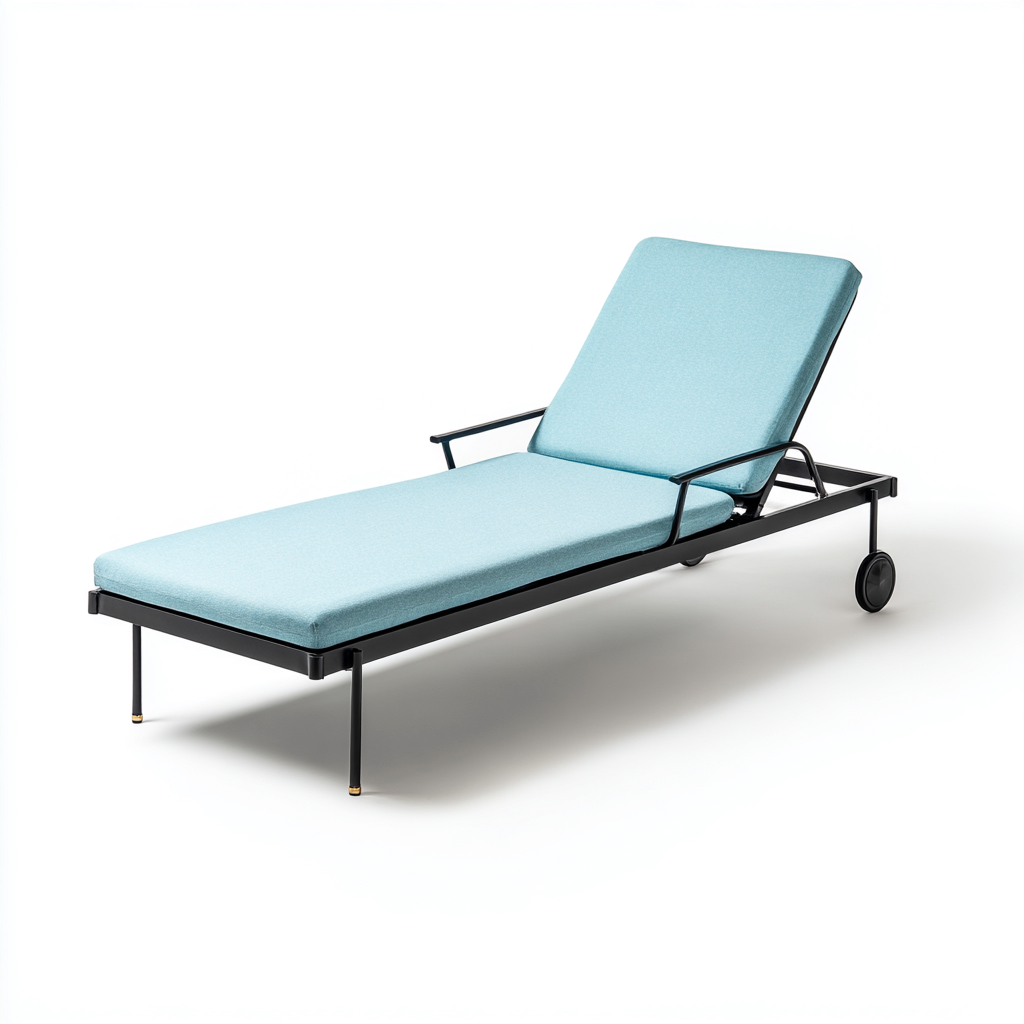 Transat métal tissu 195x70x80 cm Bleu clair Design réglable extérieur-Taraacorner