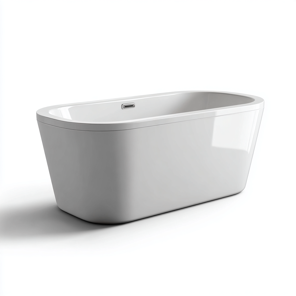 Baignoire îlot rectangulaire en acrylique 170x75x58 cm - blanc - pour salle de bain - design moderne-Ratilyinterior