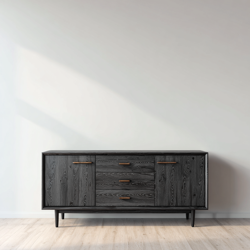 Buffet 180x45x75 cm - anthracite - pour salle à manger - design moderne-Ratilyinterior