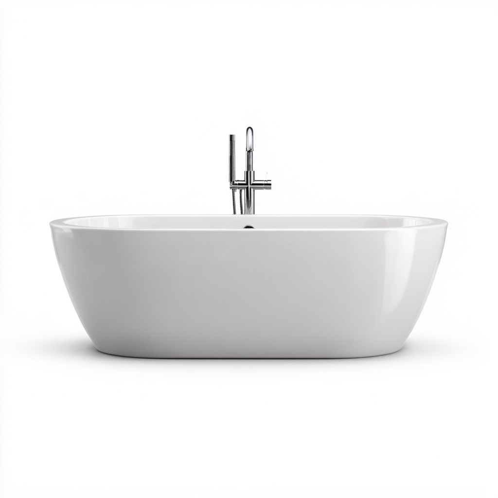 Baignoire îlot en acrylique 170x80x60 cm - blanc - pour salle de bain - design moderne-Ratilyinterior