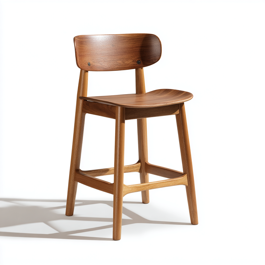 Tabouret de bar en bois massif 46x48x96 cm - bois naturel - pour restaurant - design moderne-Ratilyinterior
