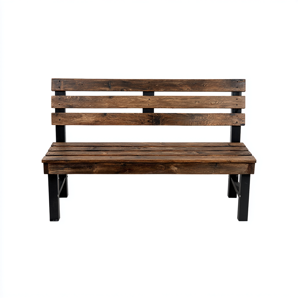 Banc de jardin avec dossier en bois 150x45x85 cm - bois foncé - usage extérieur - style rustique-Ratilyinterior