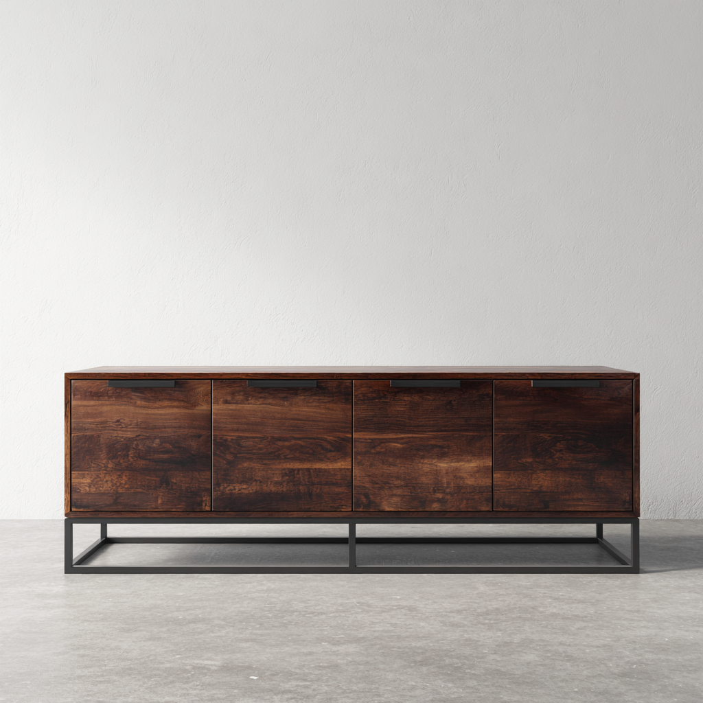 Buffet 180x45x75 cm - brun foncé - pour salle à manger - design moderne-Ratilyinterior