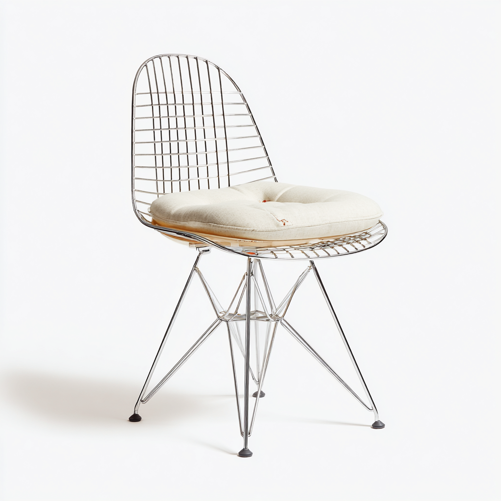 Chaise de jardin en métal avec assise rembourrée 50x55x82 cm - argent - beige - usage extérieur - style moderne-Ratilyinterior