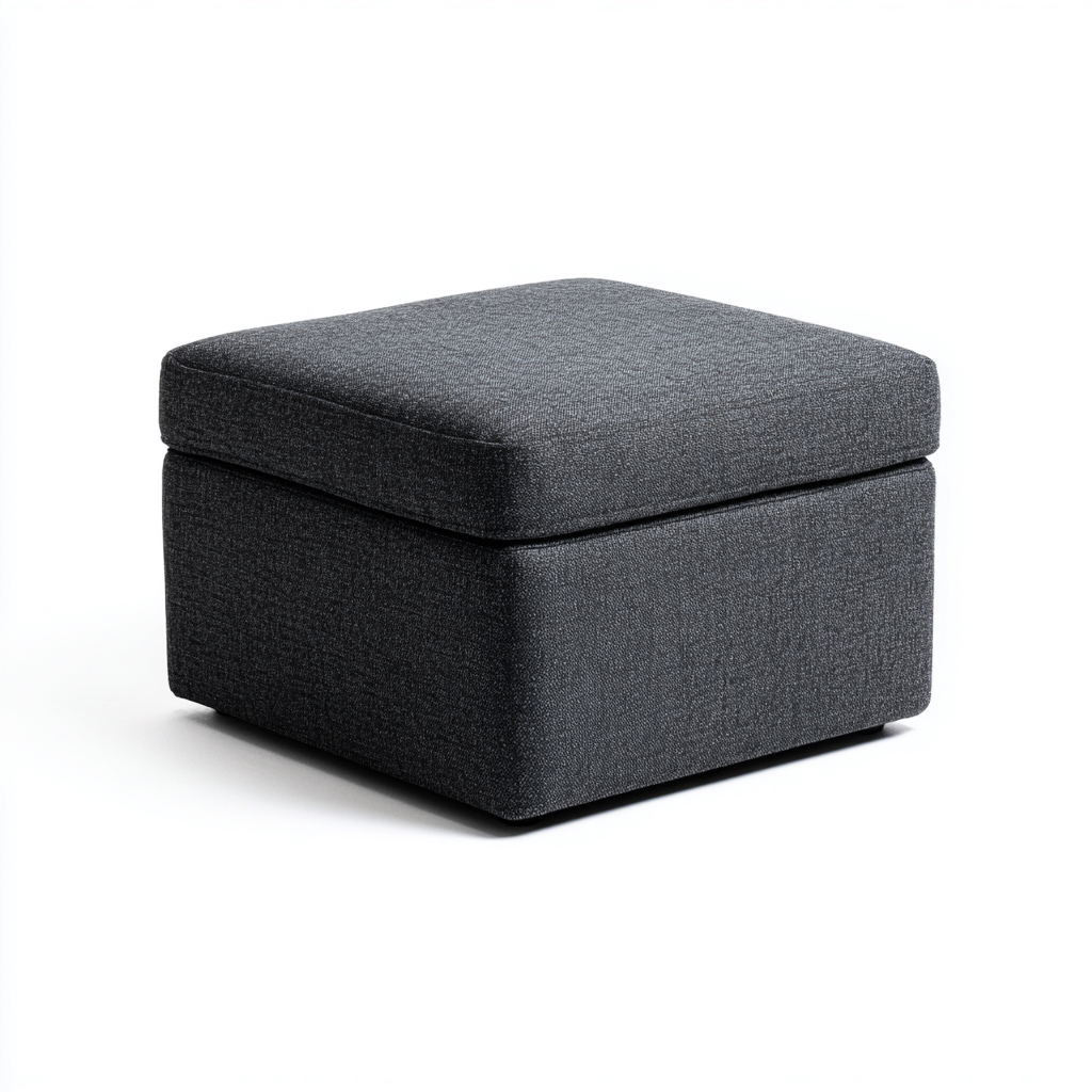 Pouf carré en tissu 40x40x40 cm - gris foncé - salon - assise d'appoint moderne-Ratilyinterior