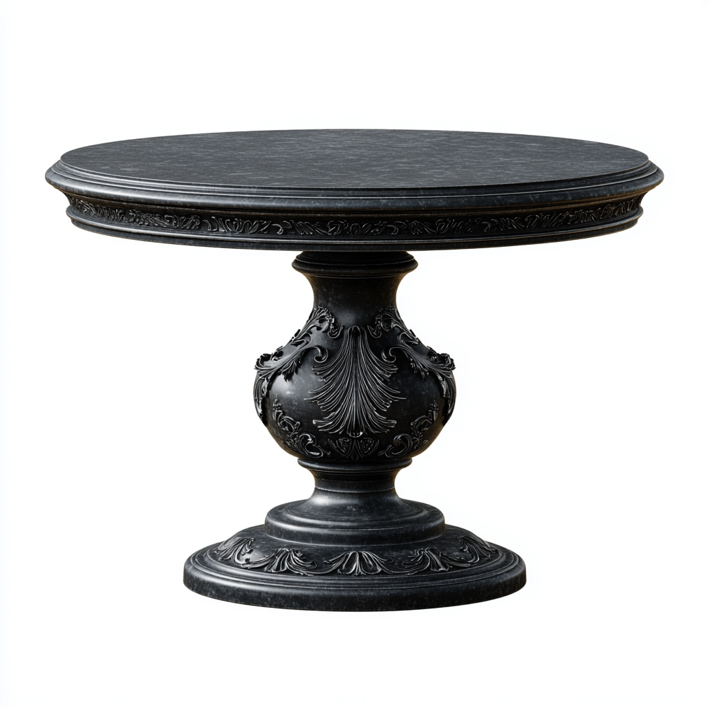 Table de jardin ronde en résine 100x100x75 cm - noir - adaptée pour extérieur - style classique-Ratilyinterior