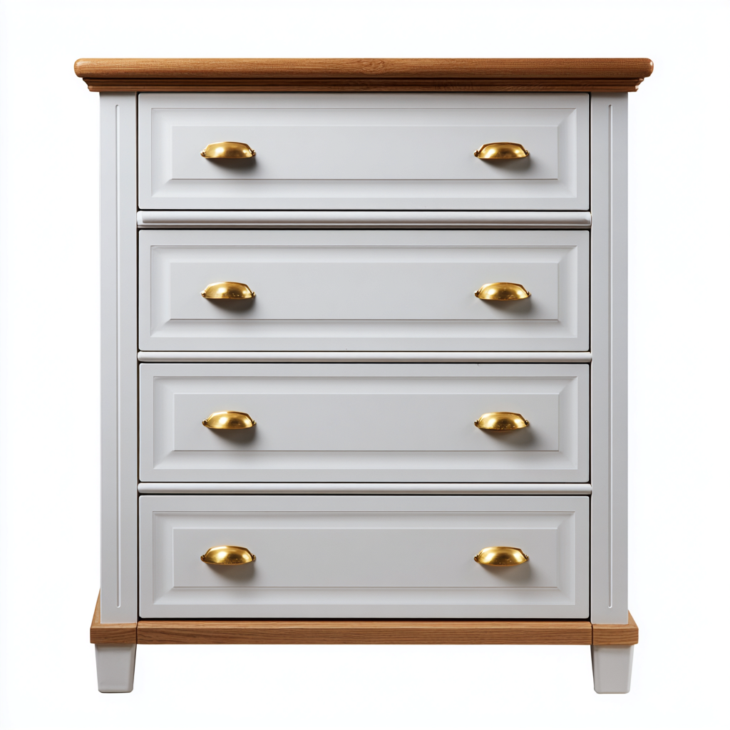 Commode bois et MDF 85x45x95 cm - blanc naturel - pour salon - design classique-Ratilyinterior