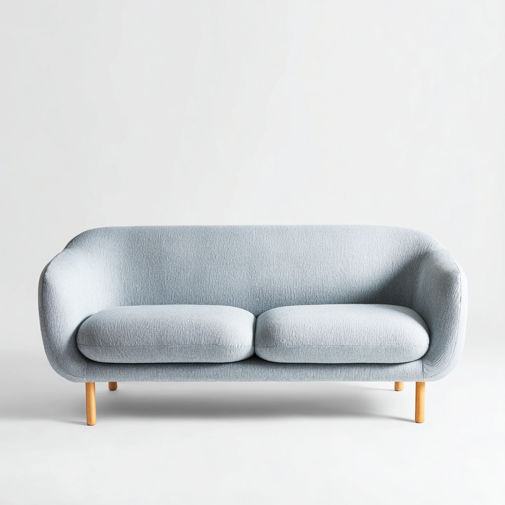Canapé 3 places en tissu 210x90x78 cm - bleu clair - pour salon - design moderne-Ratilyinterior