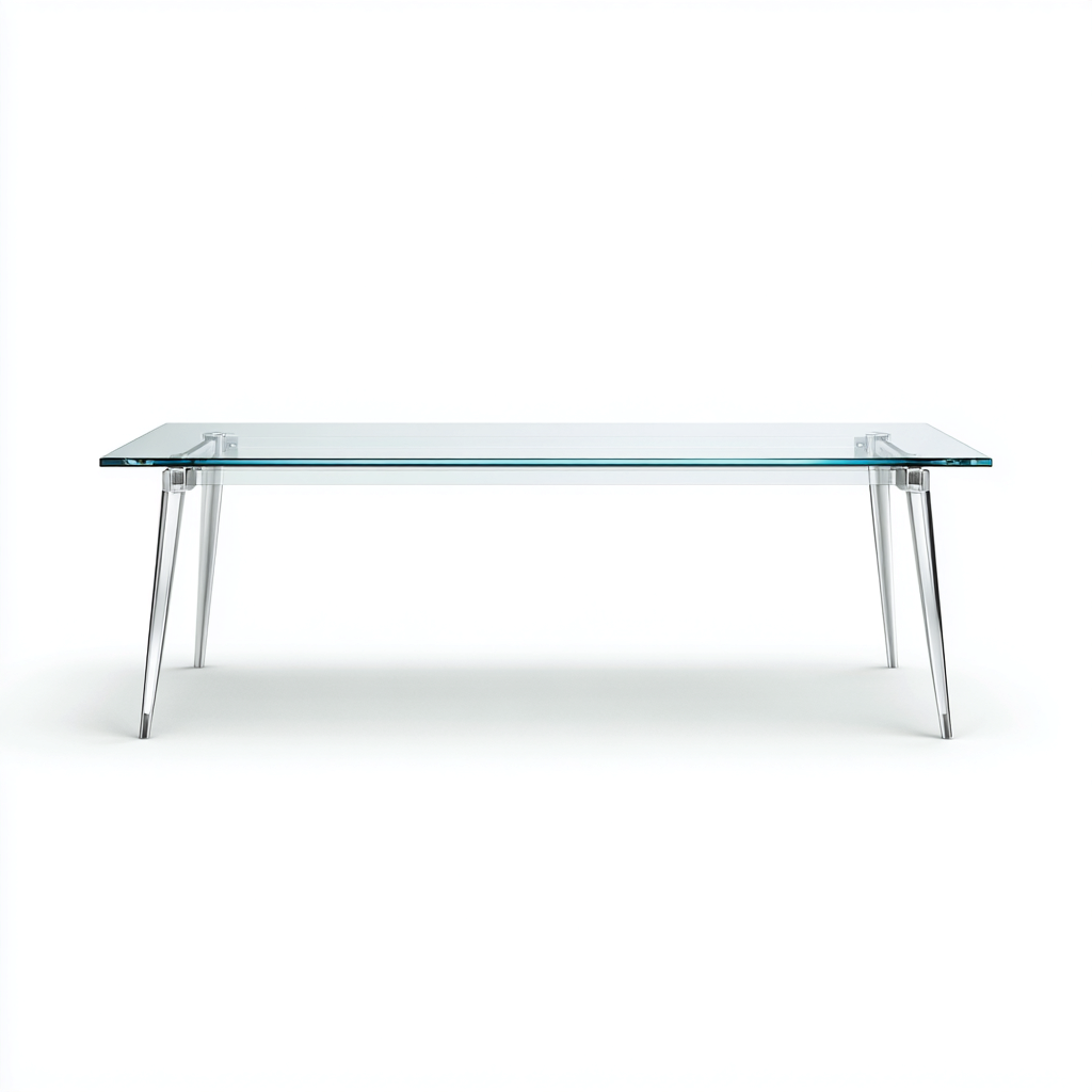 Table de jardin rectangulaire en verre et métal 180x90x75 cm - usage extérieur - design contemporain-Ratilyinterior