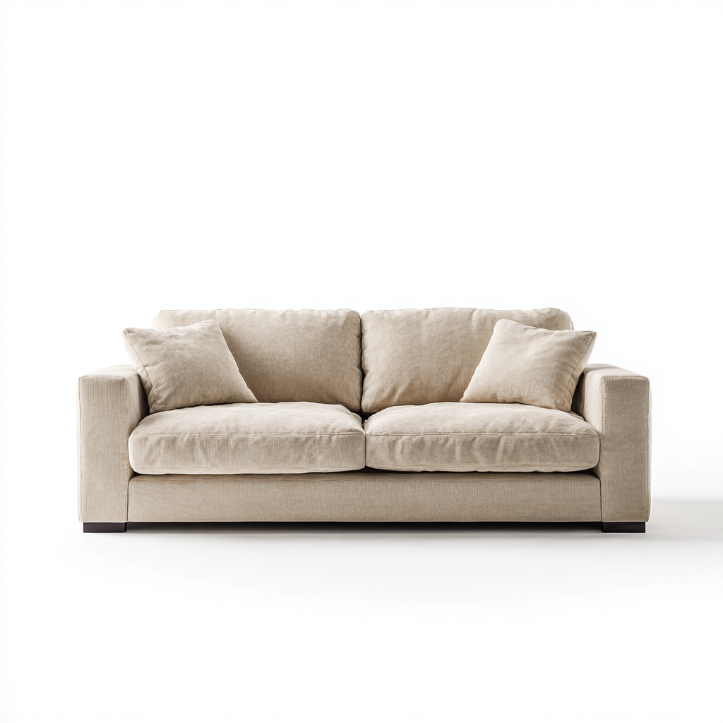 Canapé 3 places en tissu 220x95x80 cm - beige - pour salon - design contemporain-Ratilyinterior