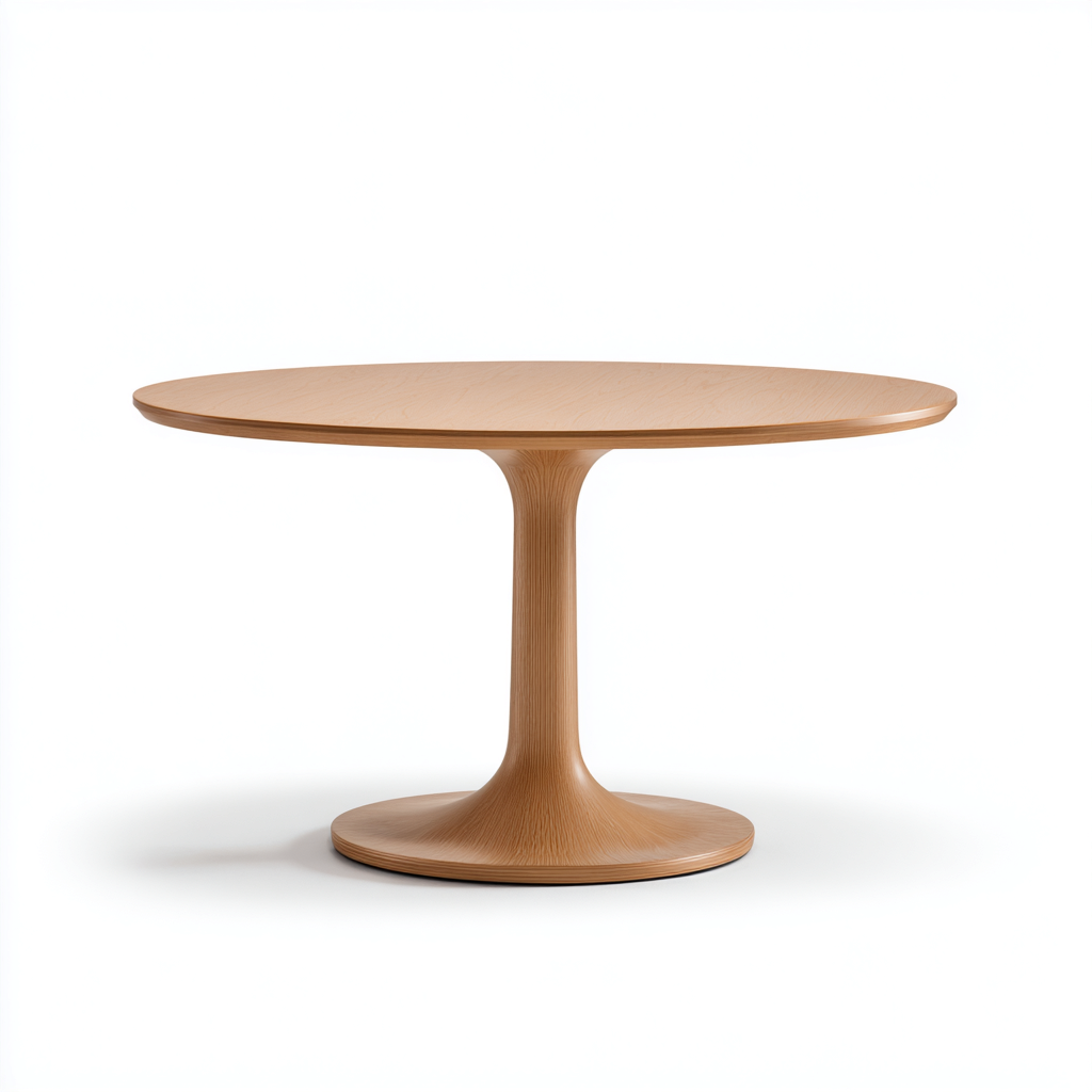 Table de jardin ronde en bois 110x110x75 cm - bois naturel - adaptée pour extérieur - design contemporain-Ratilyinterior