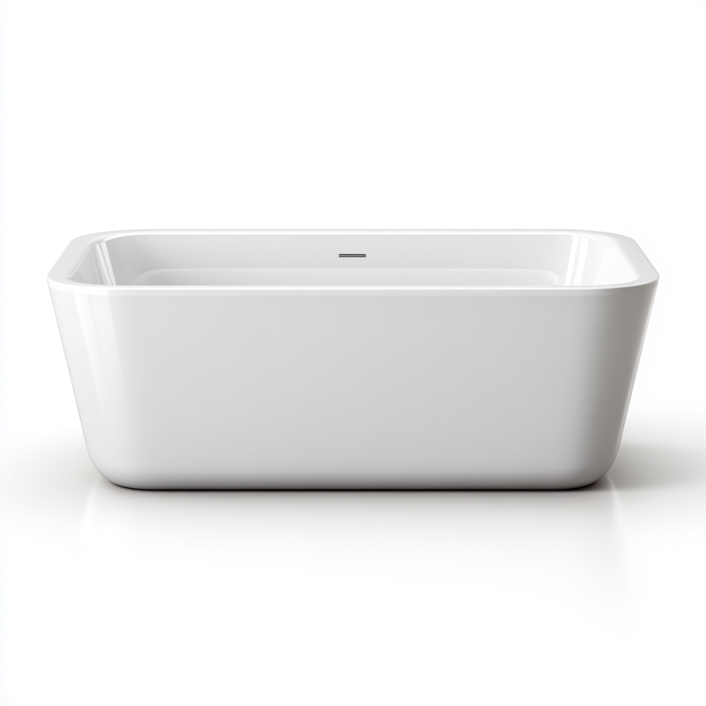 Baignoire îlot rectangulaire en acrylique 170x75x58 cm - blanc - pour salle de bain - design moderne-Ratilyinterior