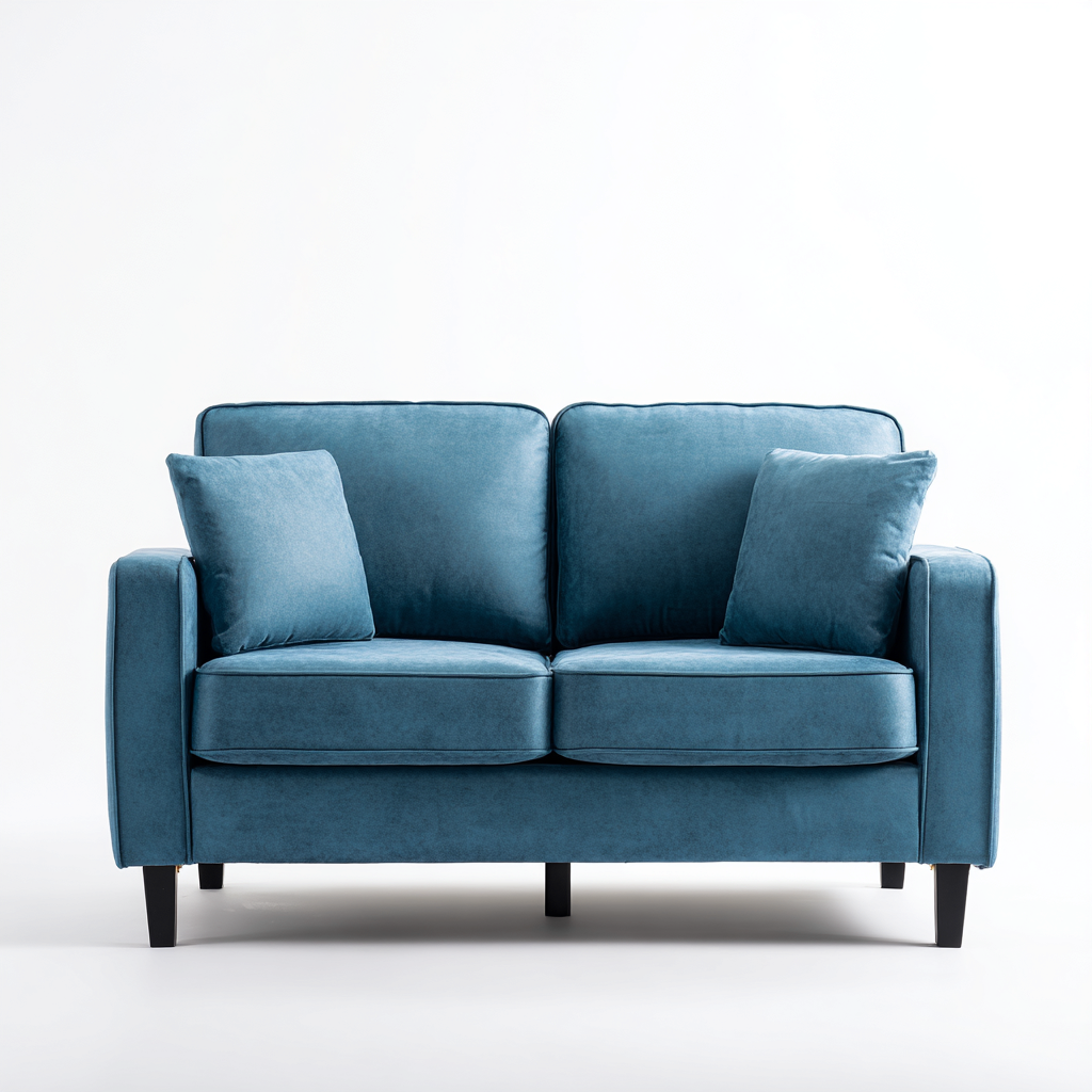 Canapé 3 places en tissu 200x90x85 cm - bleu - pour salon - design contemporain-Ratilyinterior
