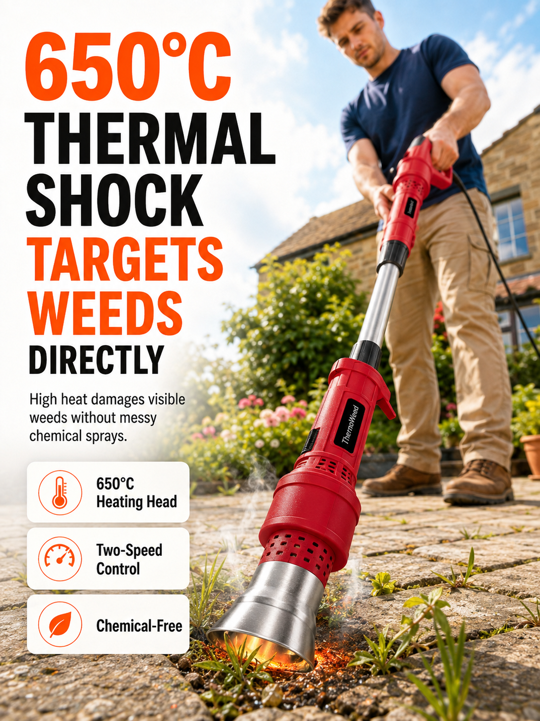 🔥 650°C OF PURE WEED-DESTROYING HEAT — BURN BACK STUBBORN GARDEN WEEDS IN SECONDS! 🔥 The High-Power Electric Weed Burner That Blasts Unwanted Growth with Extreme Heat — No Kneeling, No Pulling, No Chemical Weedkiller. ⚡🌿