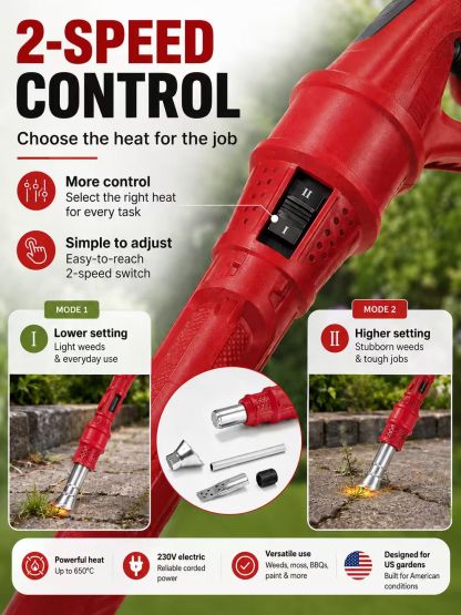 🔥 650°C OF PURE WEED-DESTROYING HEAT — BURN BACK STUBBORN GARDEN WEEDS IN SECONDS! 🔥 The High-Power Electric Weed Burner That Blasts Unwanted Growth with Extreme Heat — No Kneeling, No Pulling, No Chemical Weedkiller. ⚡🌿