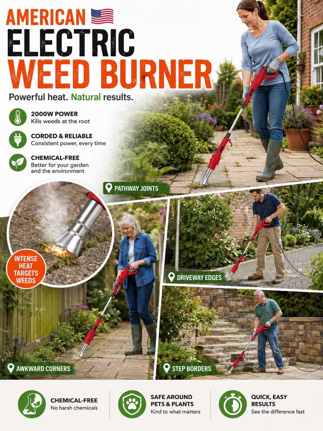 🔥 650°C OF PURE WEED-DESTROYING HEAT — BURN BACK STUBBORN GARDEN WEEDS IN SECONDS! 🔥 The High-Power Electric Weed Burner That Blasts Unwanted Growth with Extreme Heat — No Kneeling, No Pulling, No Chemical Weedkiller. ⚡🌿