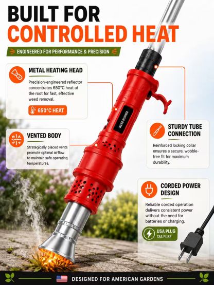 🔥 650°C OF PURE WEED-DESTROYING HEAT — BURN BACK STUBBORN GARDEN WEEDS IN SECONDS! 🔥 The High-Power Electric Weed Burner That Blasts Unwanted Growth with Extreme Heat — No Kneeling, No Pulling, No Chemical Weedkiller. ⚡🌿