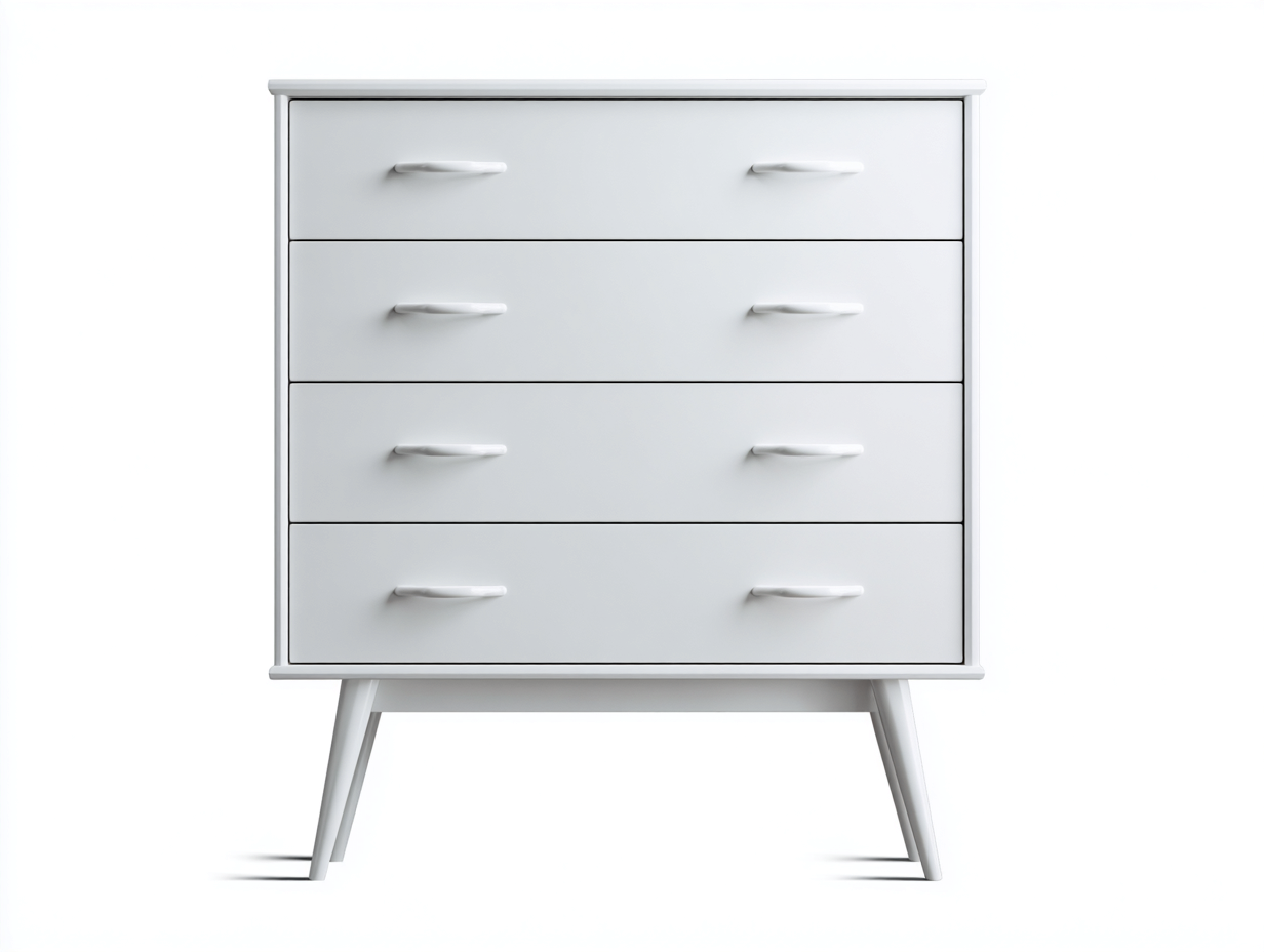 Cassettiera-Legno-105x40x92 cm-Bianco-Design moderno