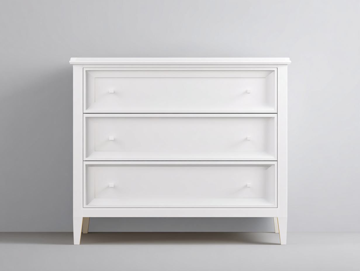 Cassettiera-Legno-121x43x83 cm-Bianco-Design classico