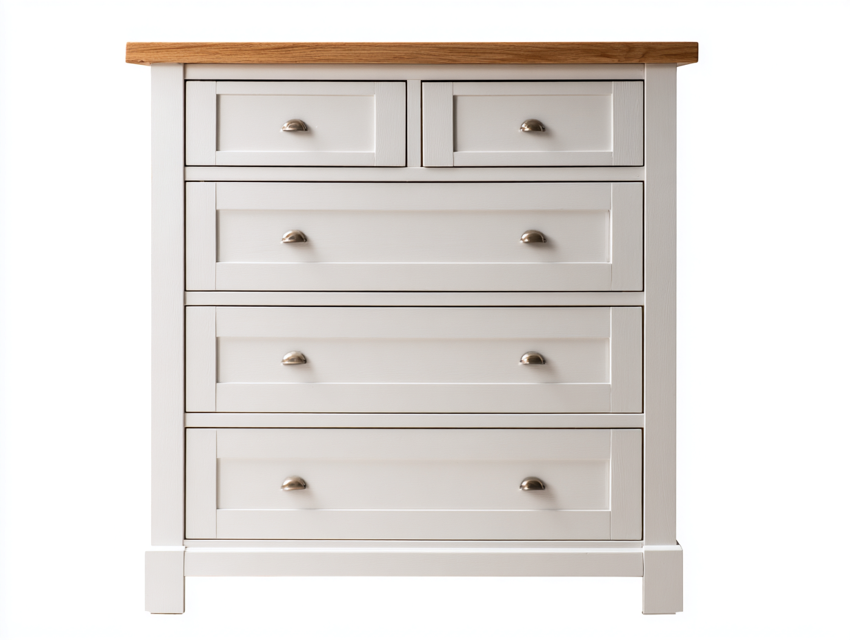 Cassettiera-Legno-Metallo-116x44x93 cm-Bianco-Legno-Design classico