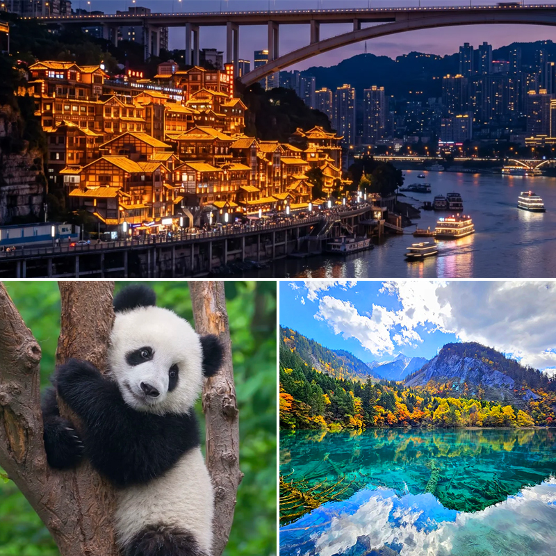 Chongqing-Chengdu-Jiuzhaigou