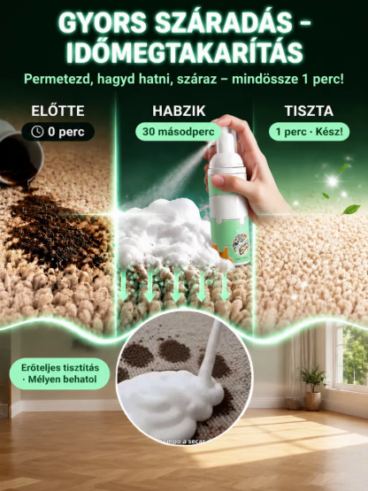 🪑 Univerzális száraztisztító textilhez és bútorhoz – öblítés nélkül!