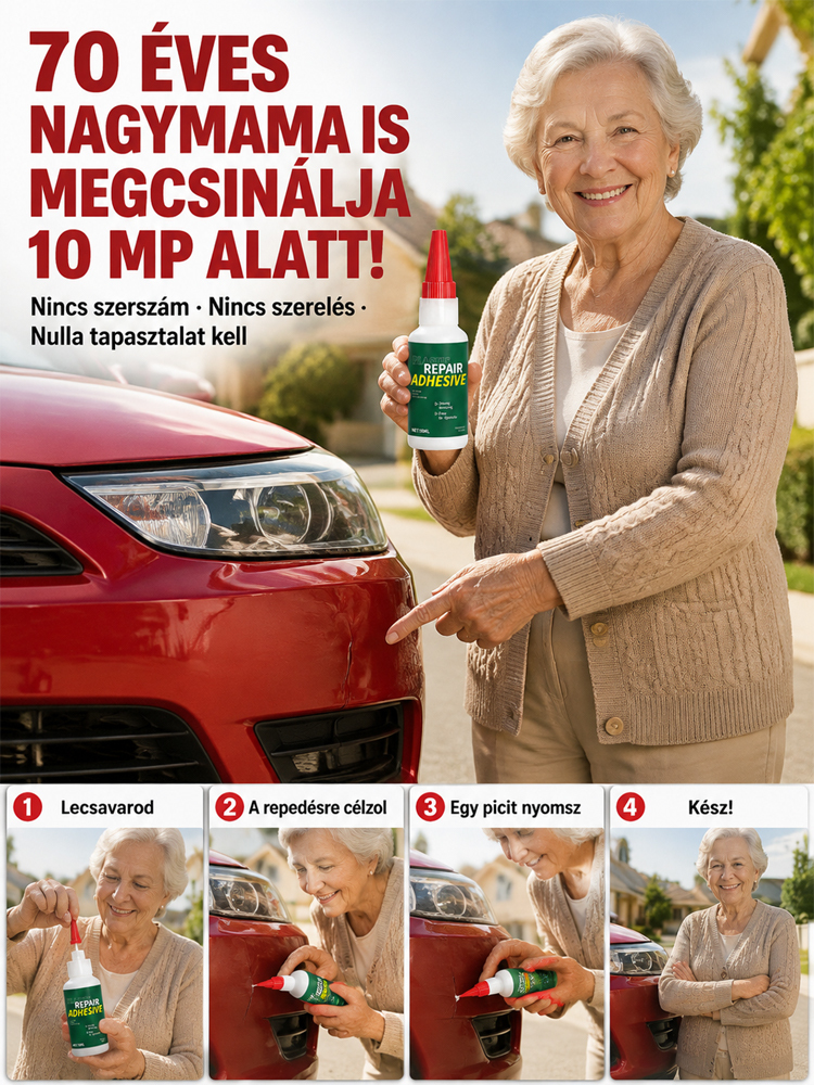 🚗 Professzionális Műanyag Javító Ragasztó Autókhoz