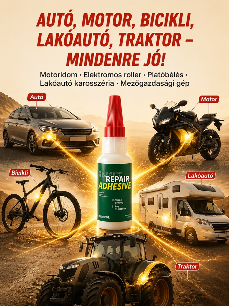 🚗 Professzionális Műanyag Javító Ragasztó Autókhoz