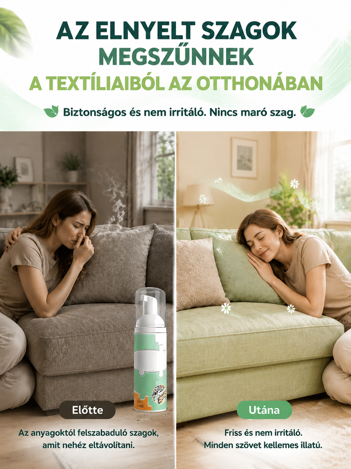 🪑 Univerzális száraztisztító textilhez és bútorhoz – öblítés nélkül!