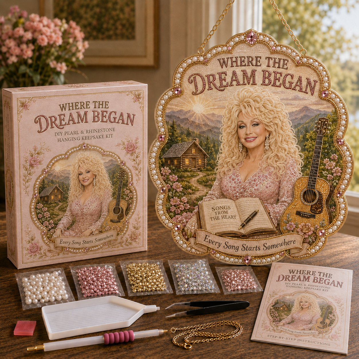 ✨ Her Song Lives On DIY Pearl & Rhinestone Hanging Keepsake Kit