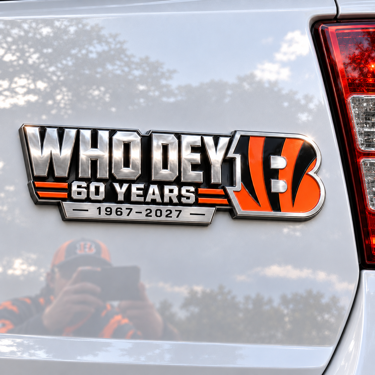 🐯 WHO DEY 60 Years 1967–2027 3D Metal Car Emblem