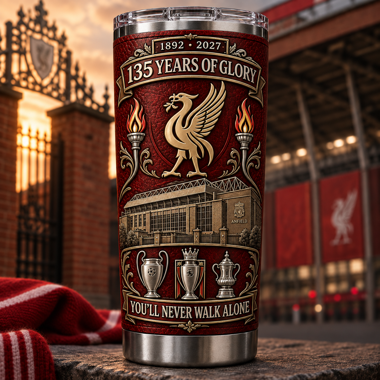 🏆 1892–2027 · 135 Years of Glory Commemorative Fan Tumbler