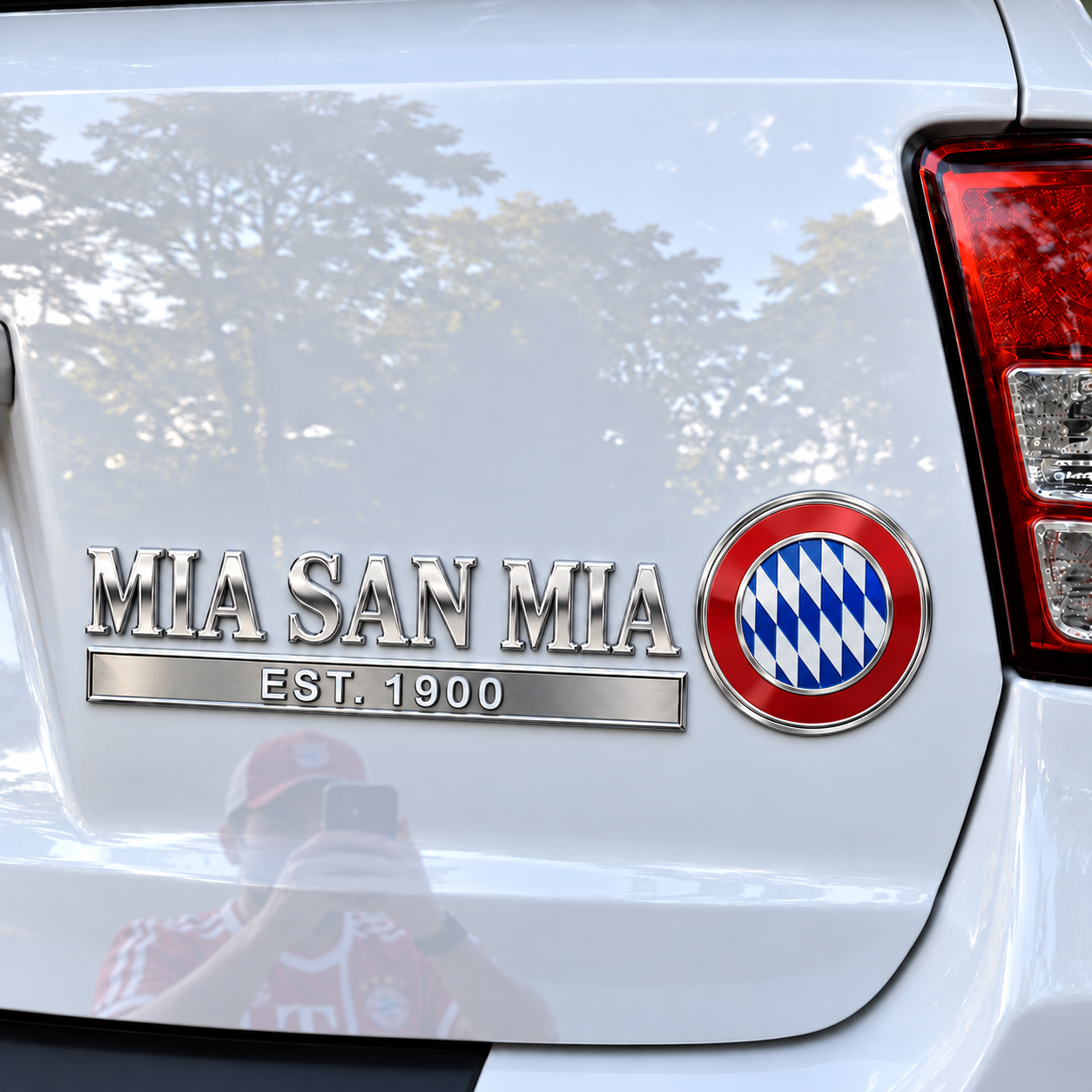 🔴 MIA SAN MIA 3D Metal Car Emblem