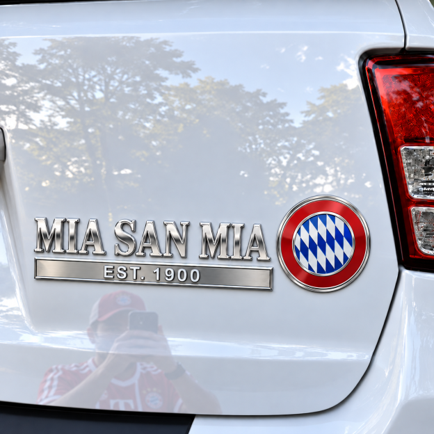 🔴 MIA SAN MIA 3D Metal Car Emblem