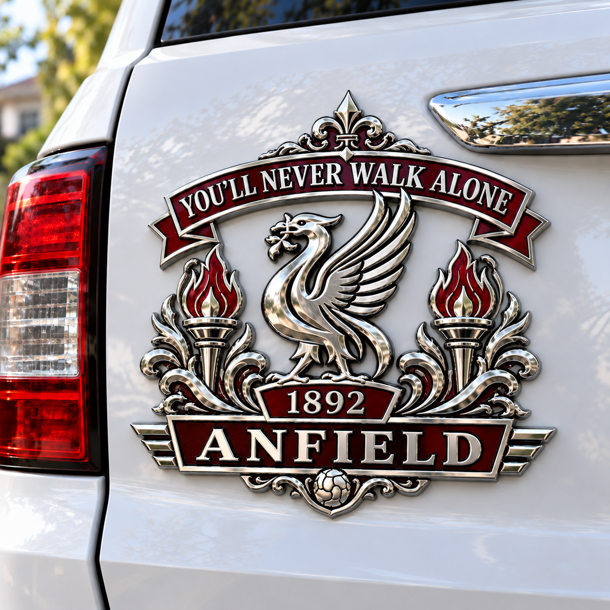 ❤️ 1892 You’ll Never Walk Alone 3D Metal Car Emblem – Heritage Football Supporter Badge