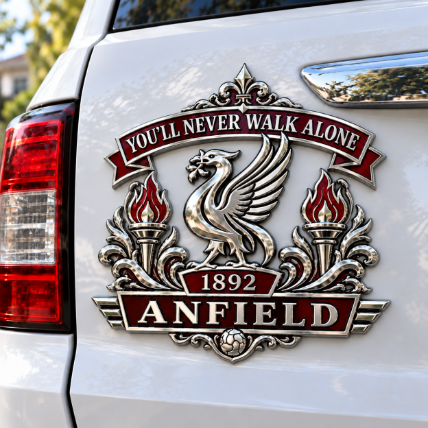 ❤️ 1892 You’ll Never Walk Alone 3D Metal Car Emblem – Heritage Football Supporter Badge