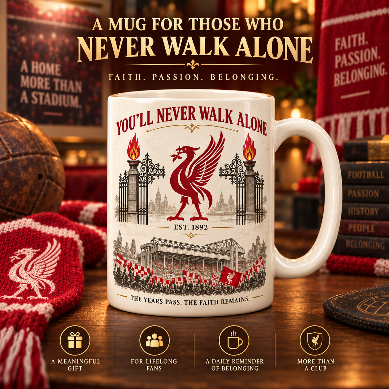⚽ You’ll Never Walk Alone – Heritage Football Supporter Mug