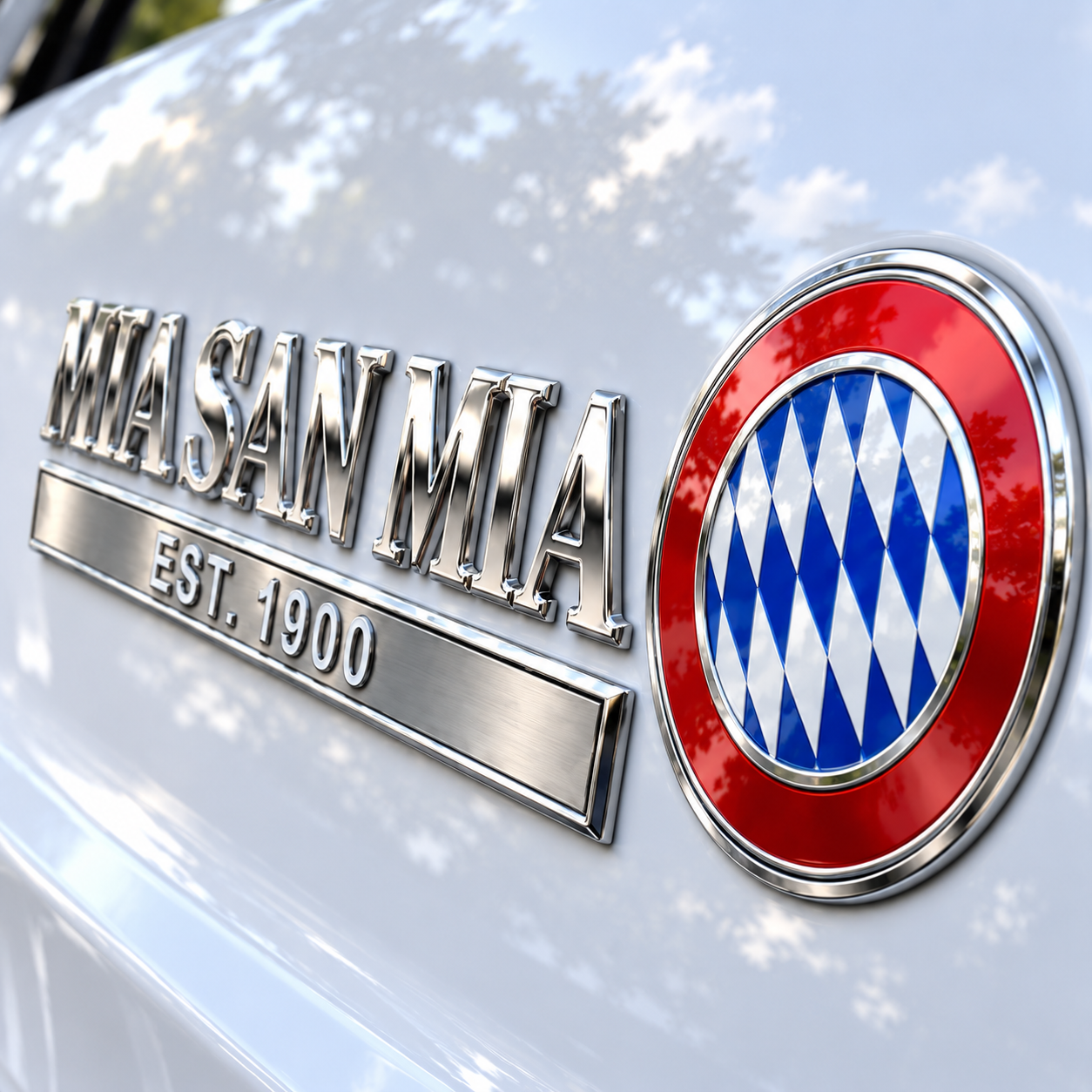 🔴 MIA SAN MIA 3D Metal Car Emblem