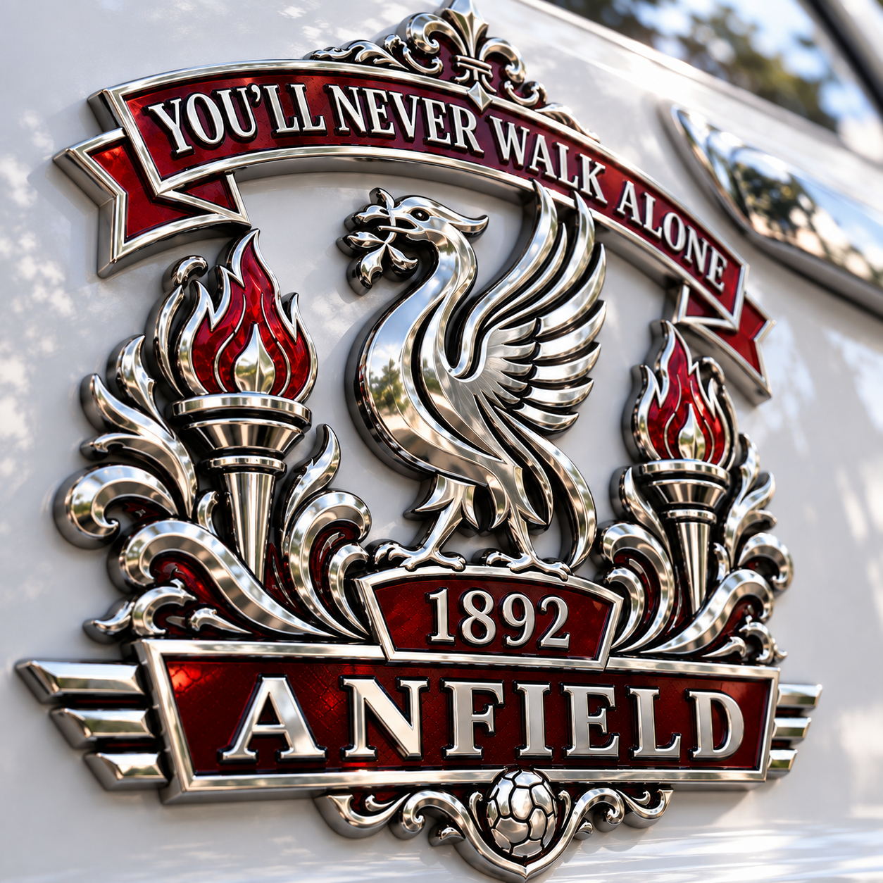 ❤️ 1892 You’ll Never Walk Alone 3D Metal Car Emblem – Heritage Football Supporter Badge