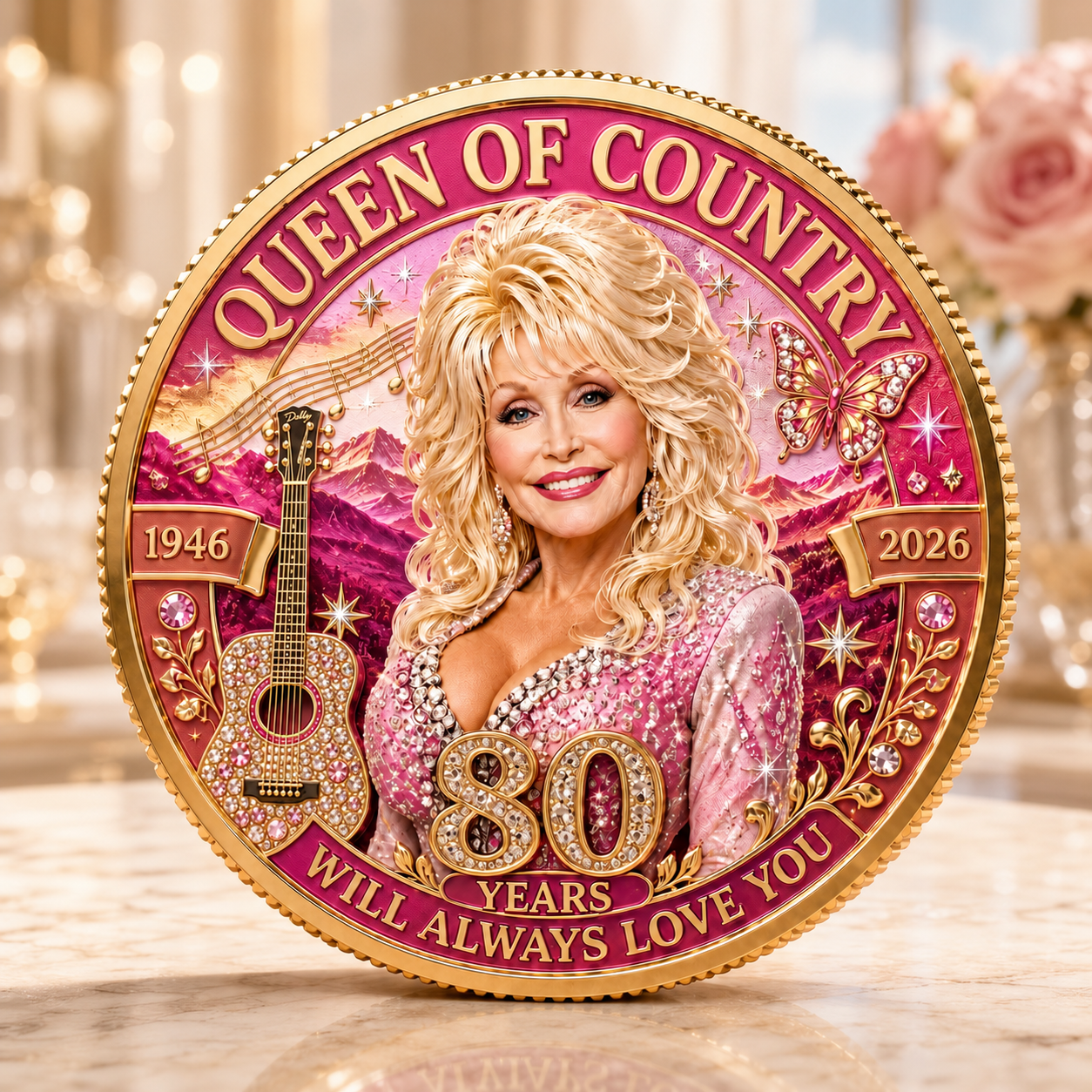 🦋80th Anniversary I Will Always Love You Commemorative Coin