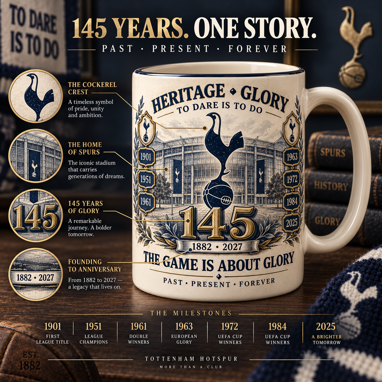 🏟️ 145 Years of Lilywhite Glory Commemorative Mug