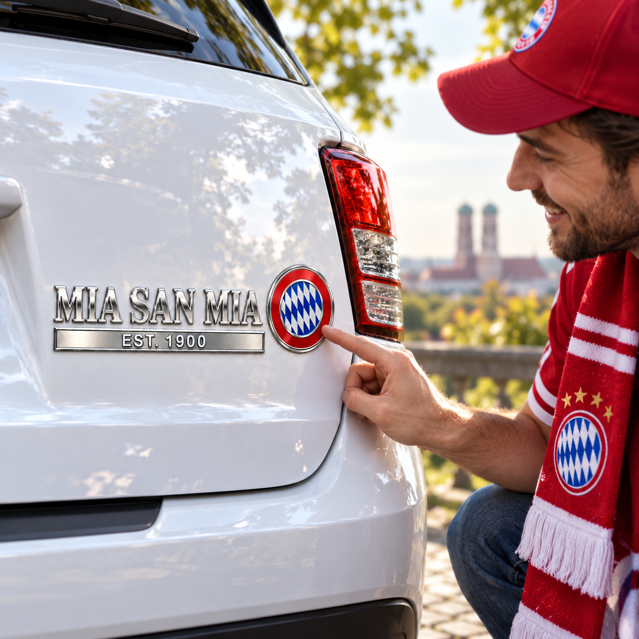 🔴 MIA SAN MIA 3D Metal Car Emblem