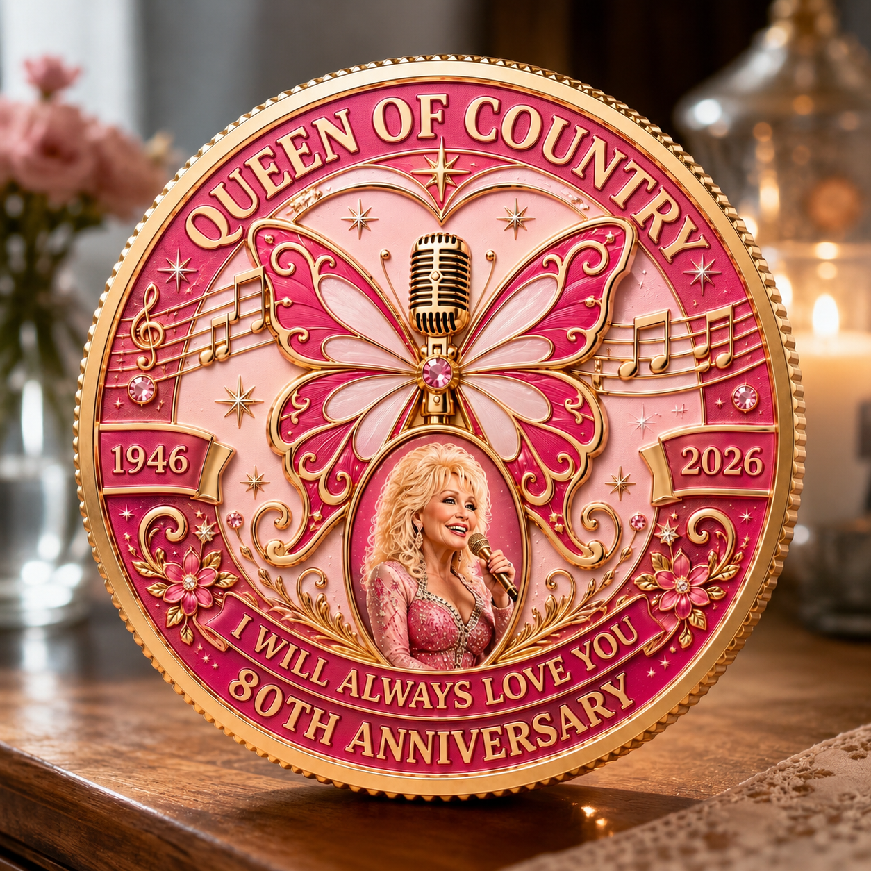 🦋80th Anniversary I Will Always Love You Commemorative Coin