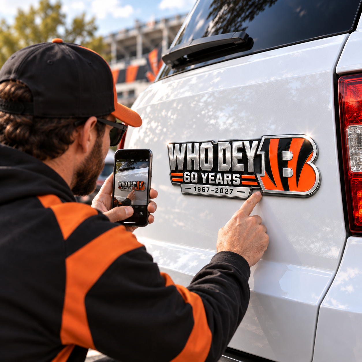 🐯 WHO DEY 60 Years 1967–2027 3D Metal Car Emblem