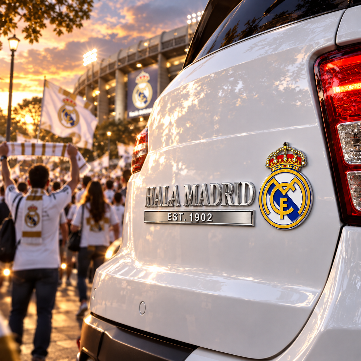 👑 1902 Royal Legacy 3D Metal Car Emblem – Built for Football Glory